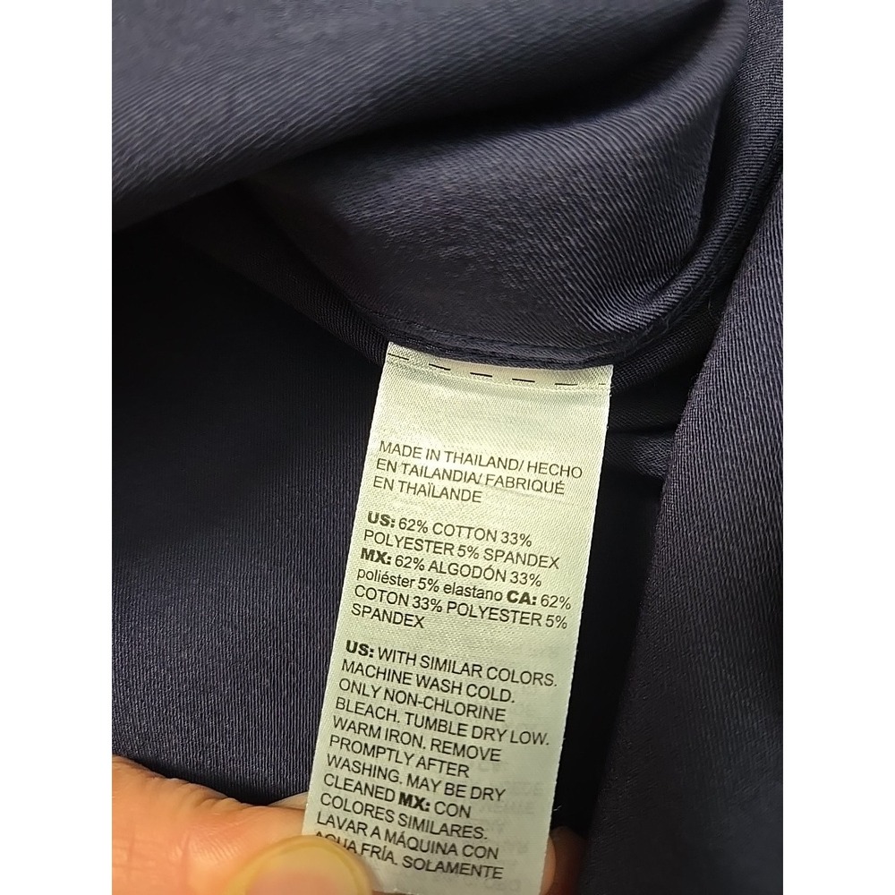 NWT Chico's 2 US 12 Classic Navy No Iron Stretch Maxi Pocket Tunic Office Classi - Picture 12 of 14